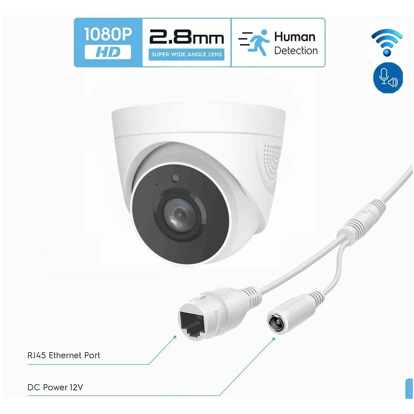 1080P WiFi Security Camera 2MP dome Indoor Wireless IP Camera Supports Two-way Talk Home Video Surveillance System 240126