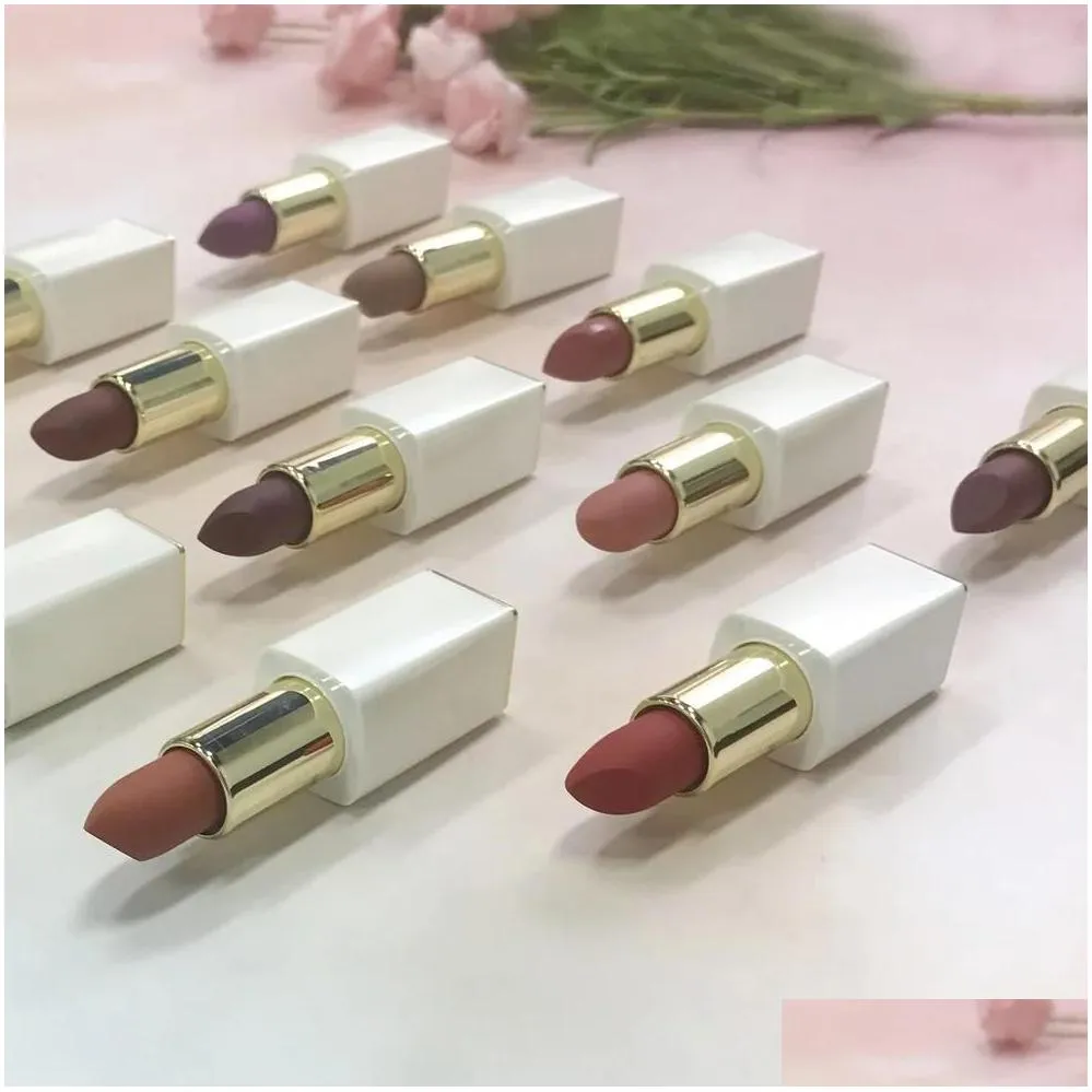 Sets 10 Piece Matte Lipstick Private Label Waterproof Easy to Wear Long Lasting White Magnetic Tube Red Lip Stick Makeup Custom