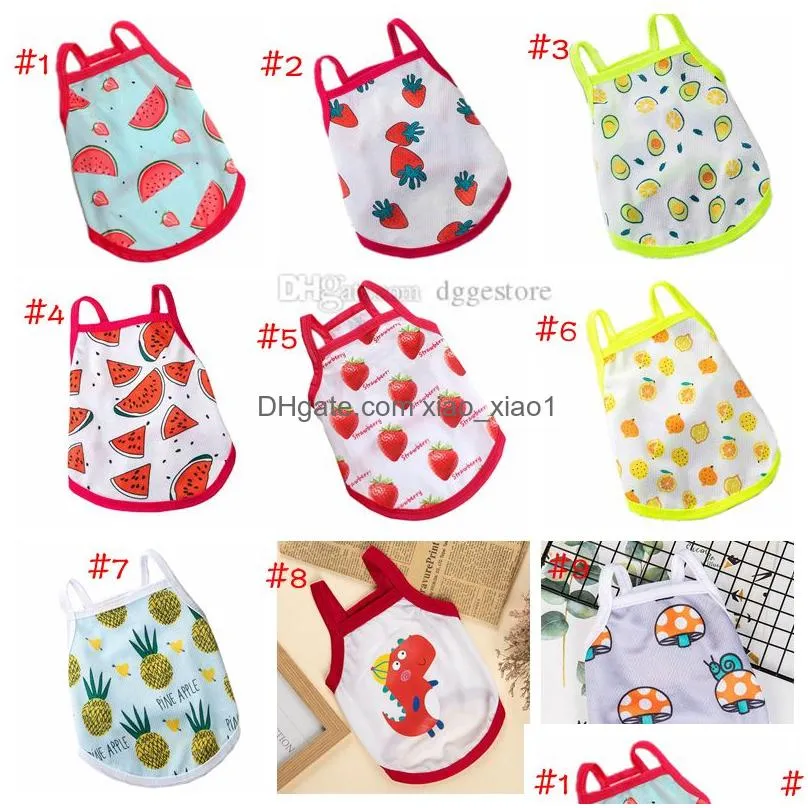 mesh cloth dog vests soft and breathable dog apparel sublimation printing fruit series pet clothes summer pets shirts for small dogs chihuahua poodle wholesale