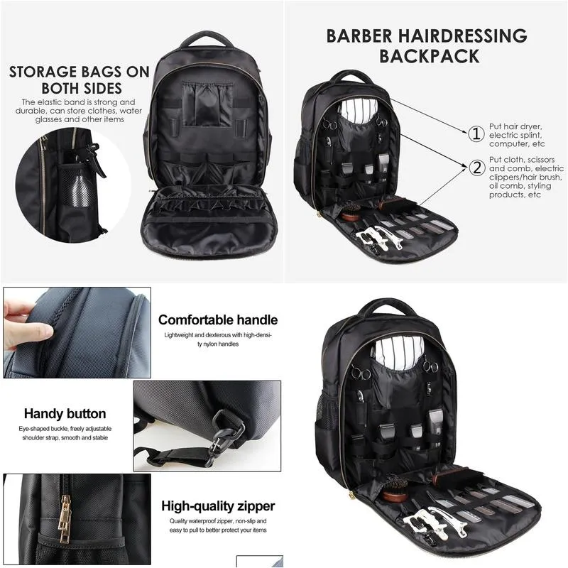 Other Hair Cares Multi-purpose dressing Tool Backpack Waterproof Barber Scissors Bag Luggage Storage Case Cutting Tools Organizer