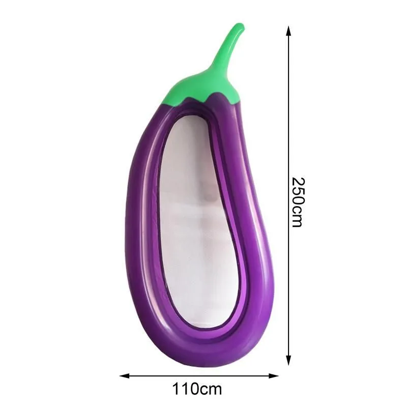 Free Swimming Inflatable Eggplant Pool Comfortable Floating Raft Air Mattresses Pool Toys Fun Summer Swimming Water Beach Toys