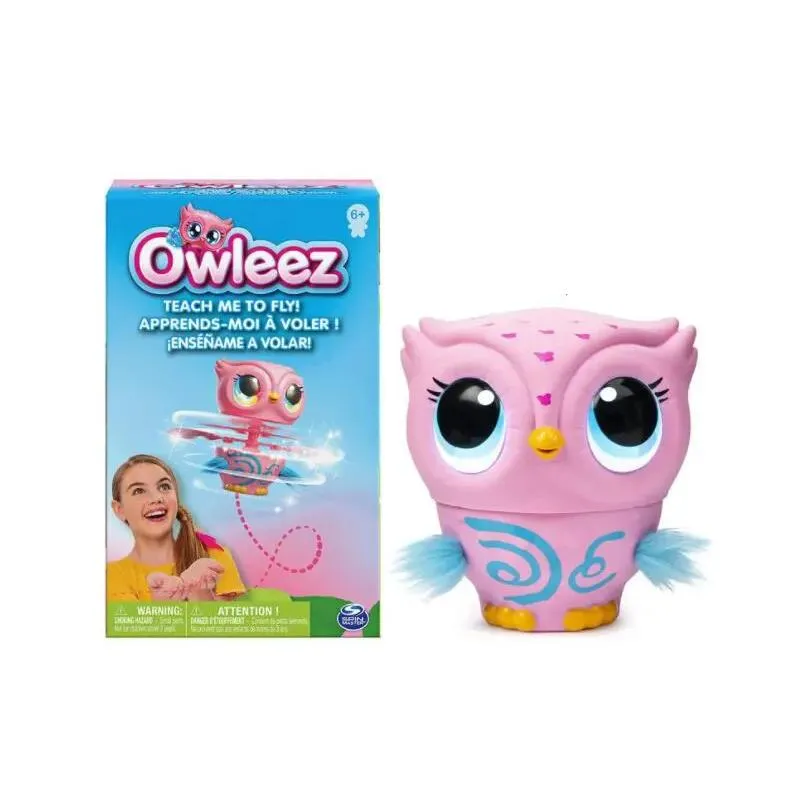 Electric RC Animals Owleez Flying Baby Owl Interactive Toys with Lights and Amp Sounds Electronic Pet Induction Flight for Kids Girls