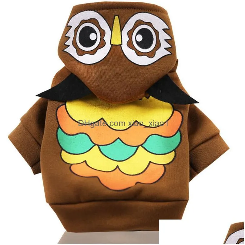 10 color wholesale halloween christmas costume dog apparel hoodies clothes winter hoodie warm coat sweater for small dogs cross dressing party dress owl duck