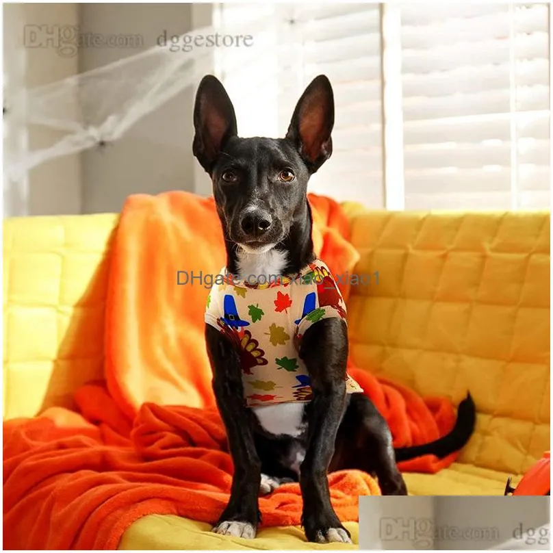 12 color wholesale holiday pets vest shirt dog apparel festival puppy cute t-shirt clothing breathable cat dogs clothes for halloween christmas valentines day