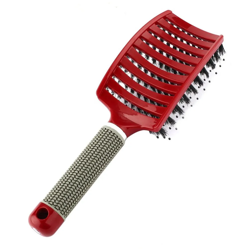 Pro Hair Scalp Massage Comb Hairbrush Bristle&Nylon Women Wet Curly Detangle Hair Brush for Salon Hairdressing Styling Tools
