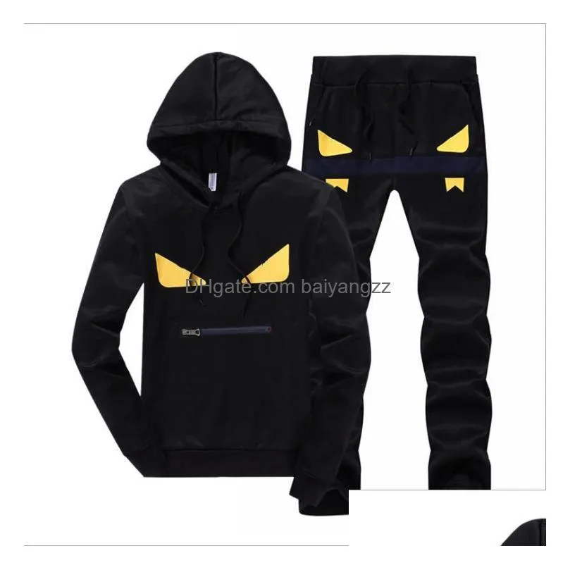 mens casual tracksuits letter print sweatsuits hommes jogger fit suits pollover hooded hoodies long pants outfits