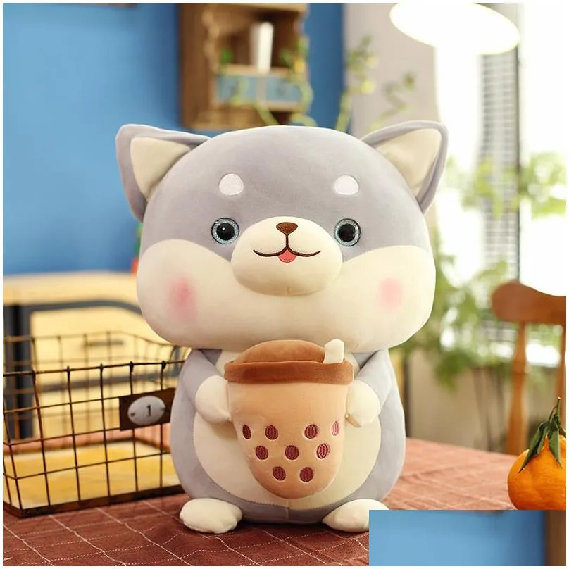 New akita dog plush toy doll wholesale cute large Shiba inu sleeping pillow tea cup doll Milk cups muppet gifts