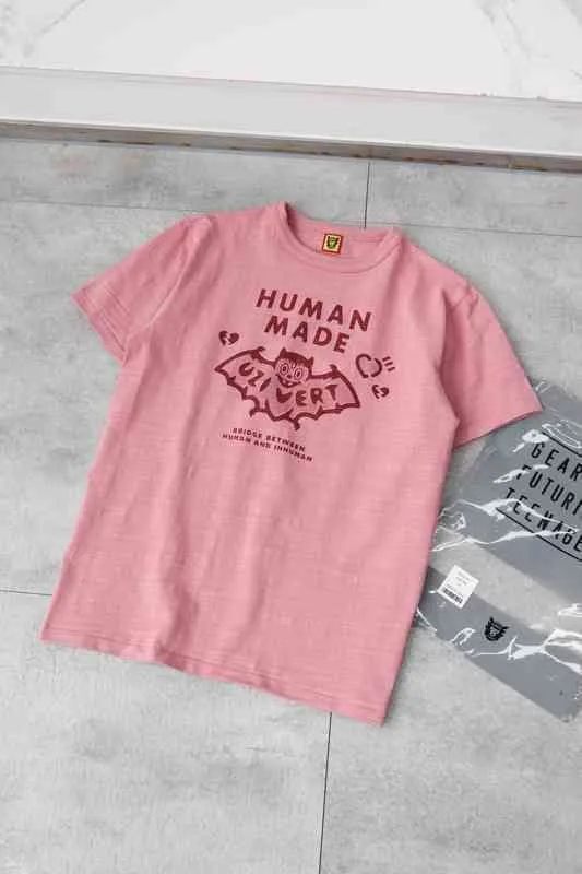 Human Made x Lil Uzi Vert Co Branded Pink Bat Diamond Nigo Summer New Short Sleeve T-shirt Men T-shirts234wc11