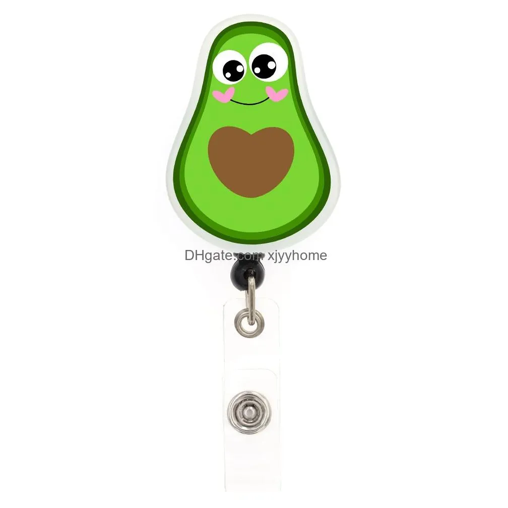 Other Home Decor 10 Pcs/Lot Mix Style Cute Avocado Santa Claus Acrylic Plastic Holiday Badge Reel For Nurse Doctor Work Accessories Ho Dh7Ig