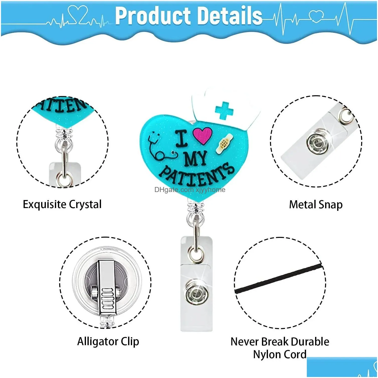 Other Home Decor 10 Pcs/Lot Custom Key Rings New Styles Scrub Life Acrylic Glitter Badge Holder Nurse Accessories Medical Series Nursi Dhdne