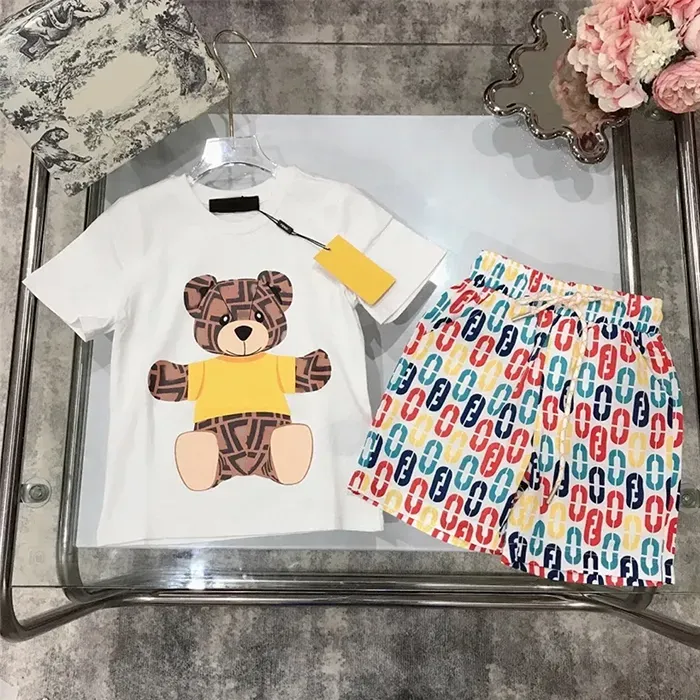 Luxury Designer Brand Baby Kids Clothing Sets Classic Brand Clothes Suits Childrens Summer Short Sleeve Letter Lettered Shorts Fashion Shirt SS