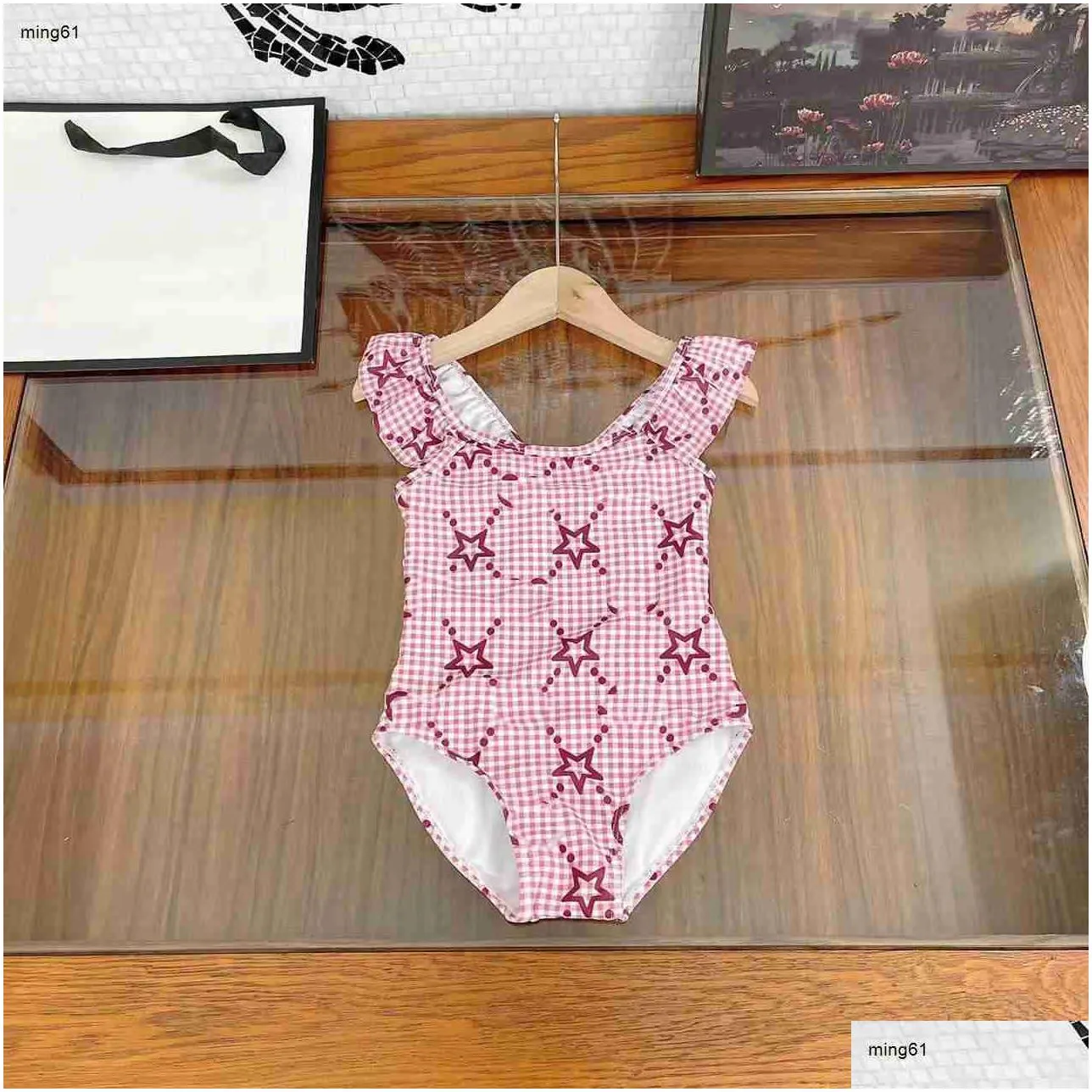 23ss kids one-pieces Swimsuit Girl`s swimsuit girls swimwear Designer Summer logo Print Pure cotton Girls Swim Wear Beach Bikinis Children Swimwears baby clothes