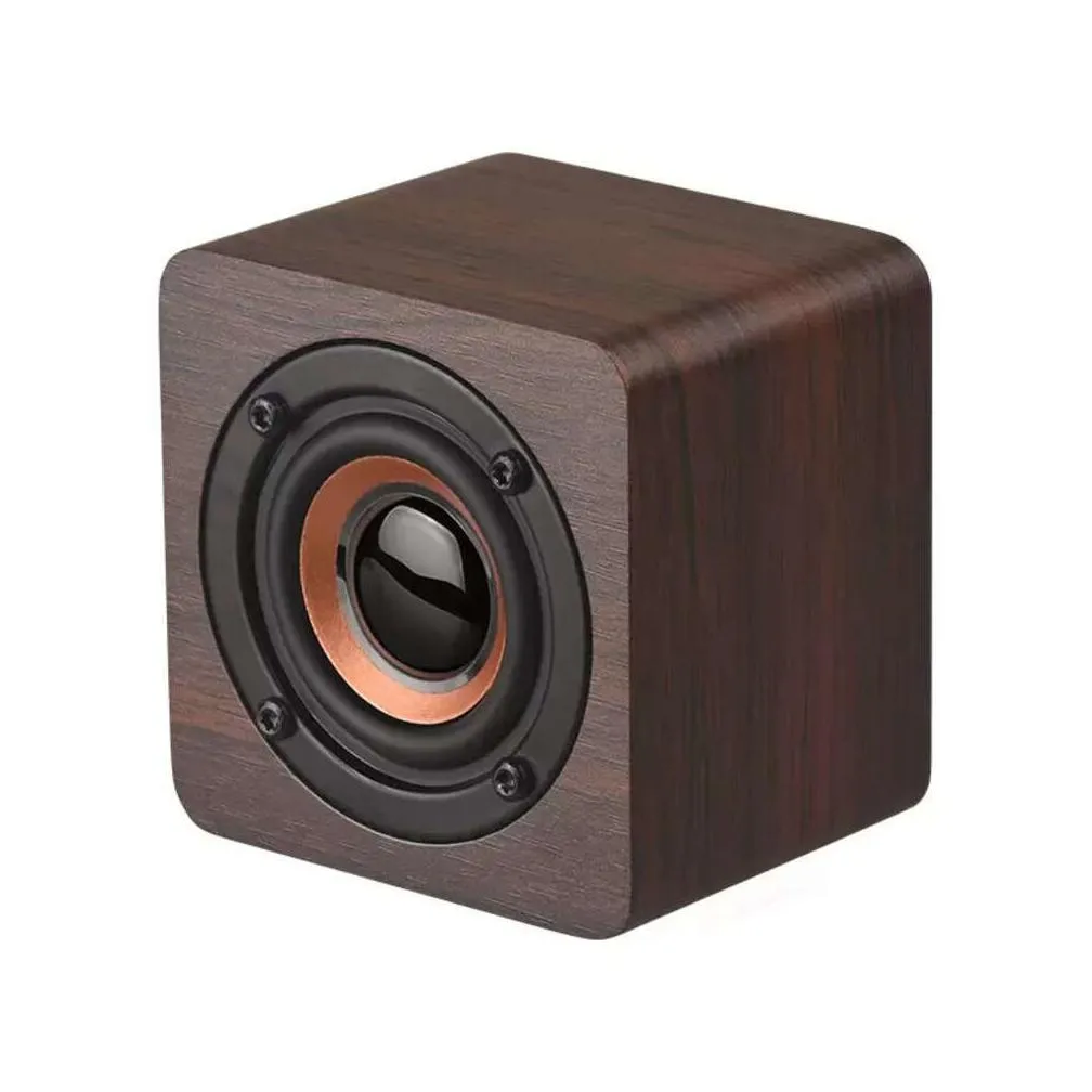 Portable Speakers Wooden BT Speaker Wireless Subwoofer Bass Powerful Sound Bar Music Speakers for Smartphone Laptop