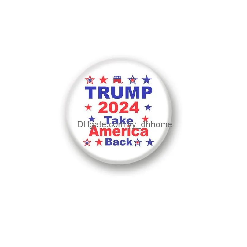 trump 2024 badge brooches pins party favor election supplies keep america 1.73 inch