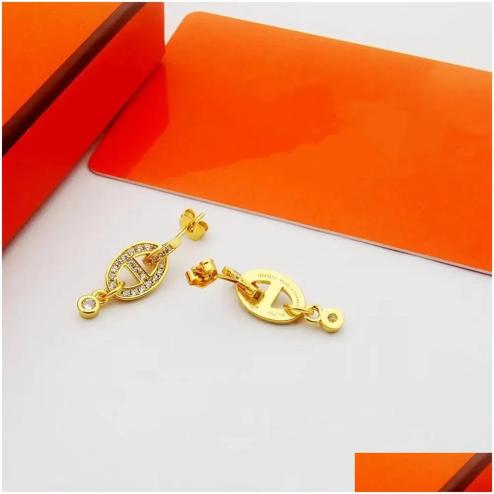 Luxury Gold Stud Earrings Designer For Women Pig Nose Earrings Stud Letter Earrings Jewelry With Box Set Valentine Day Gift Engagement With