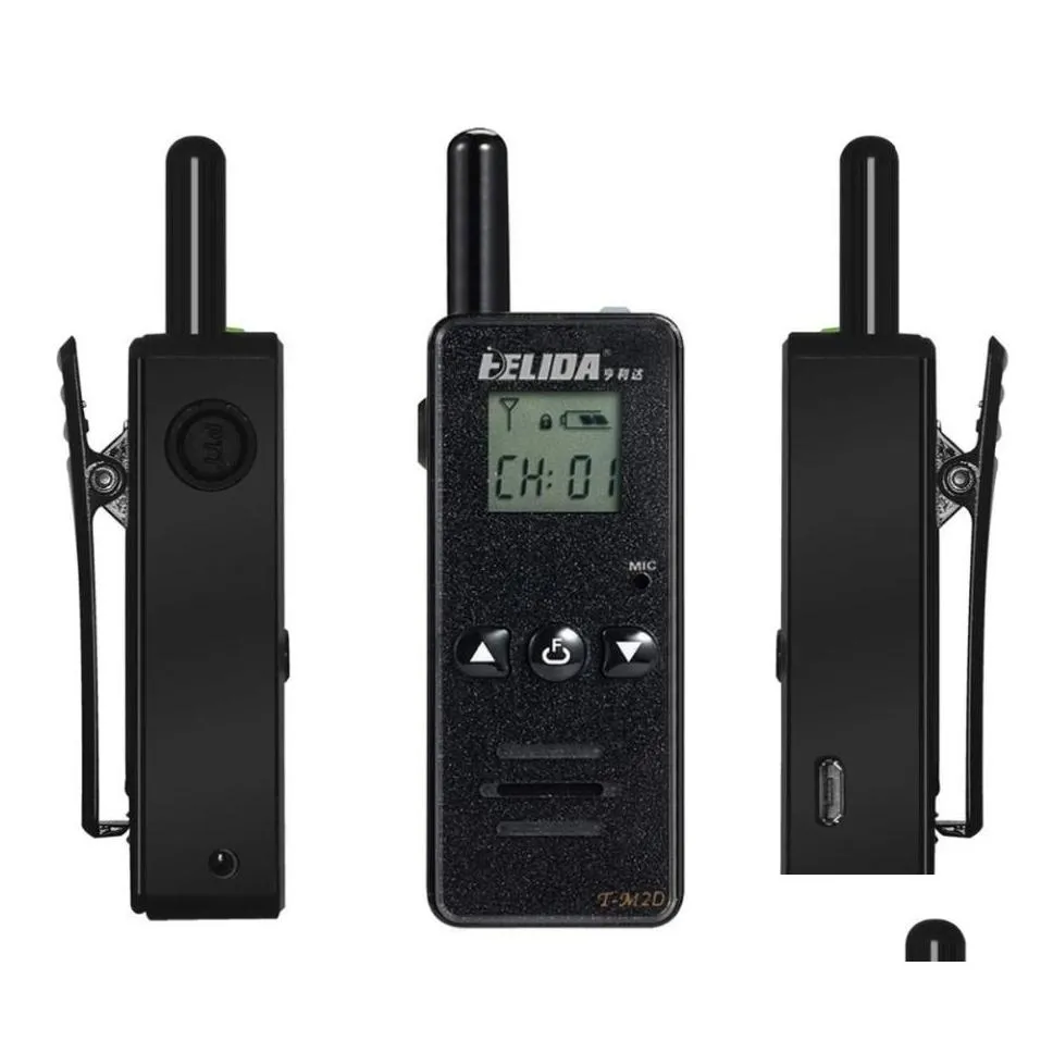 Walkie Talkie HELIDA T-M2D 2W Super Mini Two Way Radio FRS GMRS UHF 400-520MHz