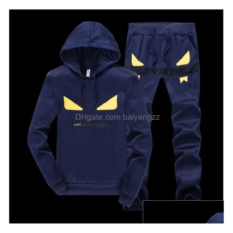 mens casual tracksuits letter print sweatsuits hommes jogger fit suits pollover hooded hoodies long pants outfits