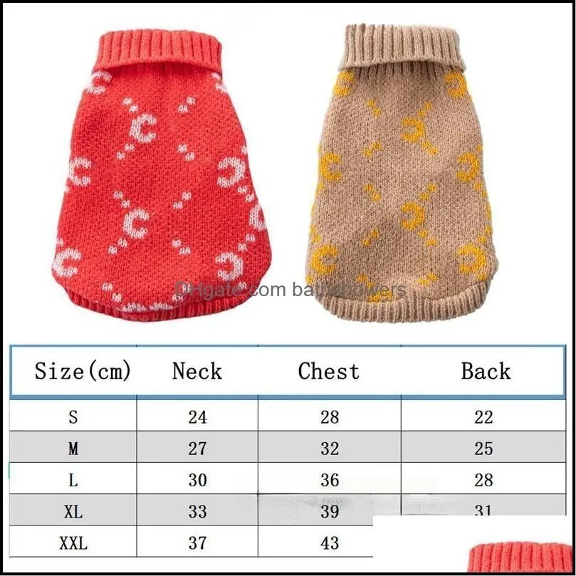 Winter Pet Sweater Turtleneck Knitted Brands Dog Apparel with Classic Jacquard Letter Pattern Designer Dog Clothes for Sma bathshowers