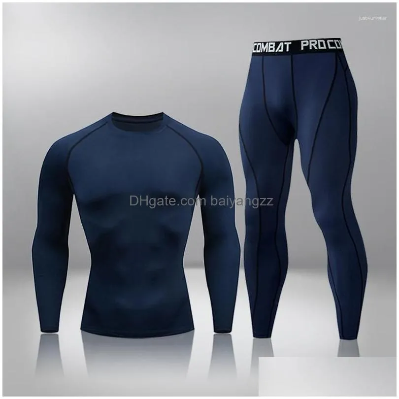 mens thermal underwear winter men warm first layer man undrewear set compression quick drying second skin long johns sport 2 sets