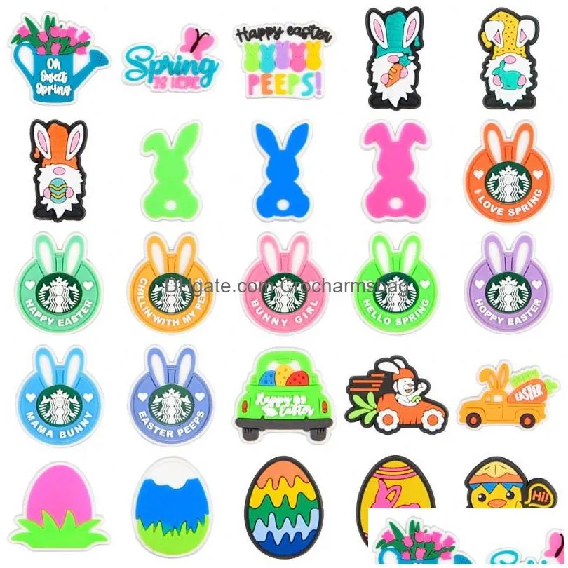 Shoe Parts & Accessories Wholesales Happy Spring S Easter Egg New Rabbit Encanto Clog Charms Drop Delivery Shoes Dhcwu