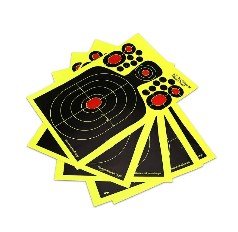 Splash Effect of Humanoid Shooting Target Paper Fluorescent Adhesive Hunting Training HW84