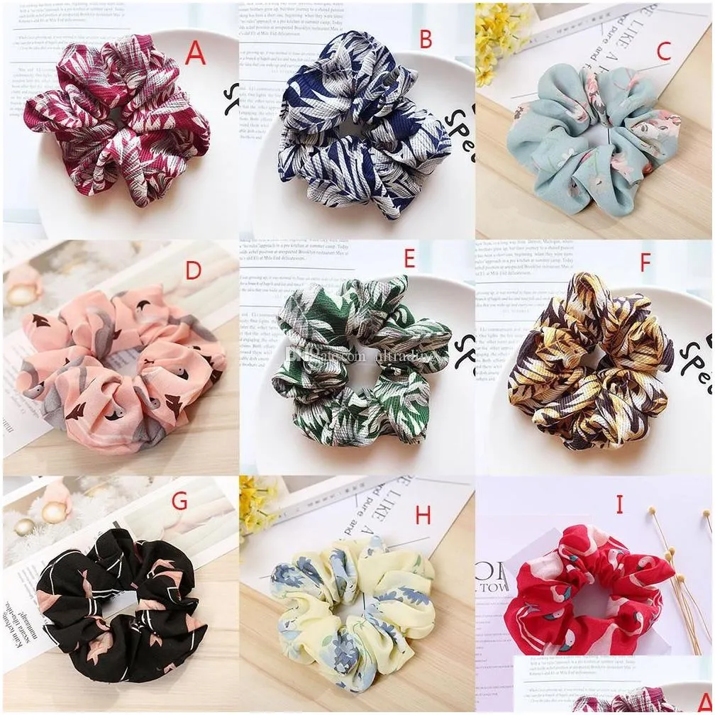 117 styles Lady girl Hair Scrunchy Ring Elastic Hair Bands Pure Color Leopard plaid Large intestine Sports Dance Scrunchie Hairband