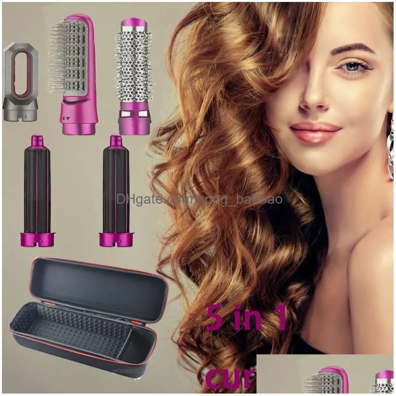 Curling Irons Hair Dryer 5 In 1 Electric Iron Blow Air Comb Roller And Straightening Brush Removable Household Gift Boxed Drop Deliv