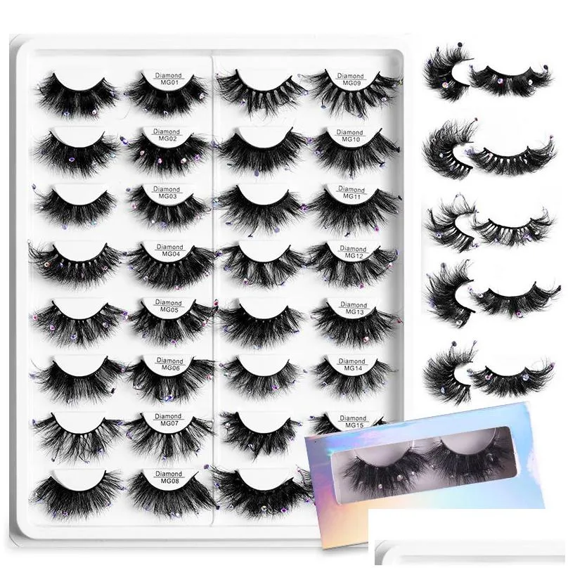 Mink Lashes Wholesale 5/10/30/50 Pairs 25mm Eyelashes Long Wispy Messy Fluffy Lashes Bulk Makeup 25 mm Mink Eyelashes 240201