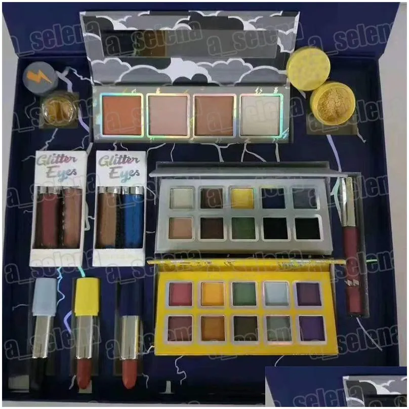Big Box Makeup Sets Matte Liquid Lip Gloss Lipstick Eye Shadow Highlight Loose Powder Collection Set