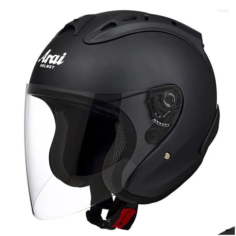 Motorcycle Helmets SZ-4 Matte Black Half Helmet Summer Season Women And Men Racing ECE Approved Casco Casque