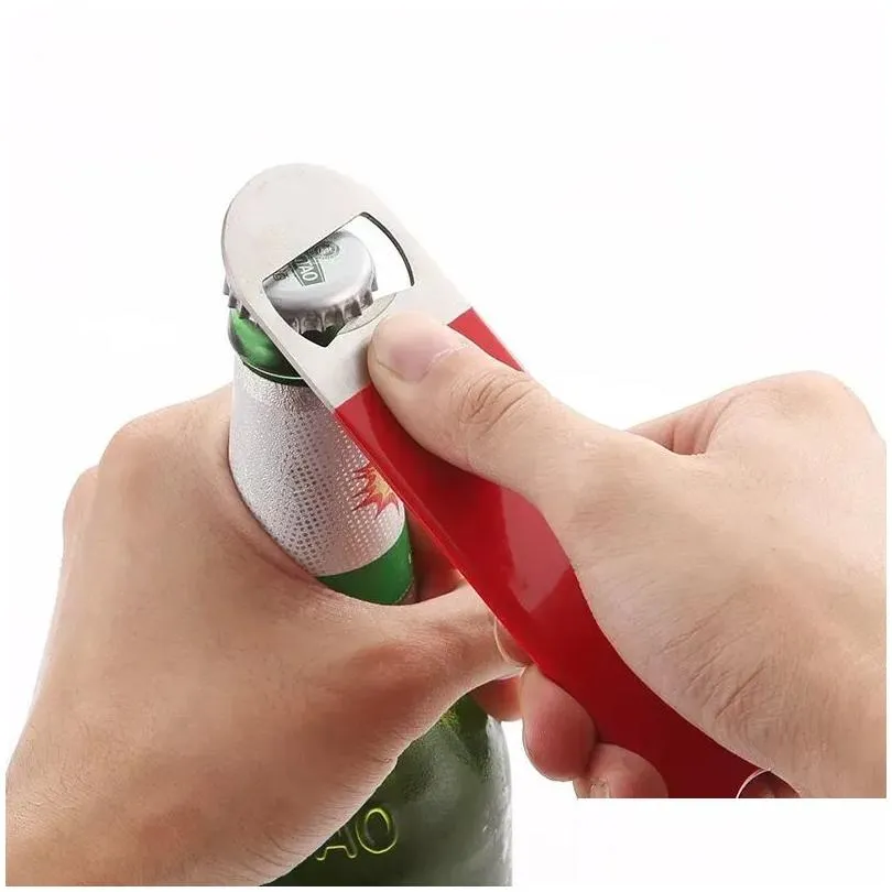 Bartender Bottle Opener Beer Bottle Openers Speed Openers 7 inch Rubber Coated Stainless Steel