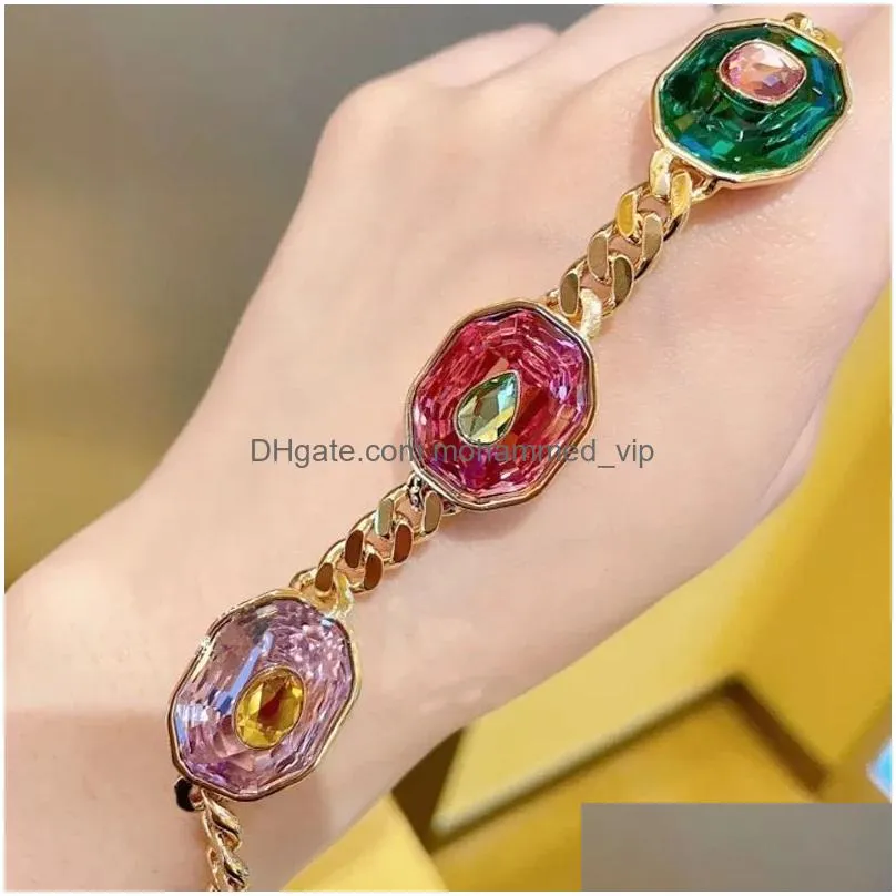 necklace original 2023 exquisite jewelry set lucent collection colorful crystal womens earrings necklace ring bracelet high quality