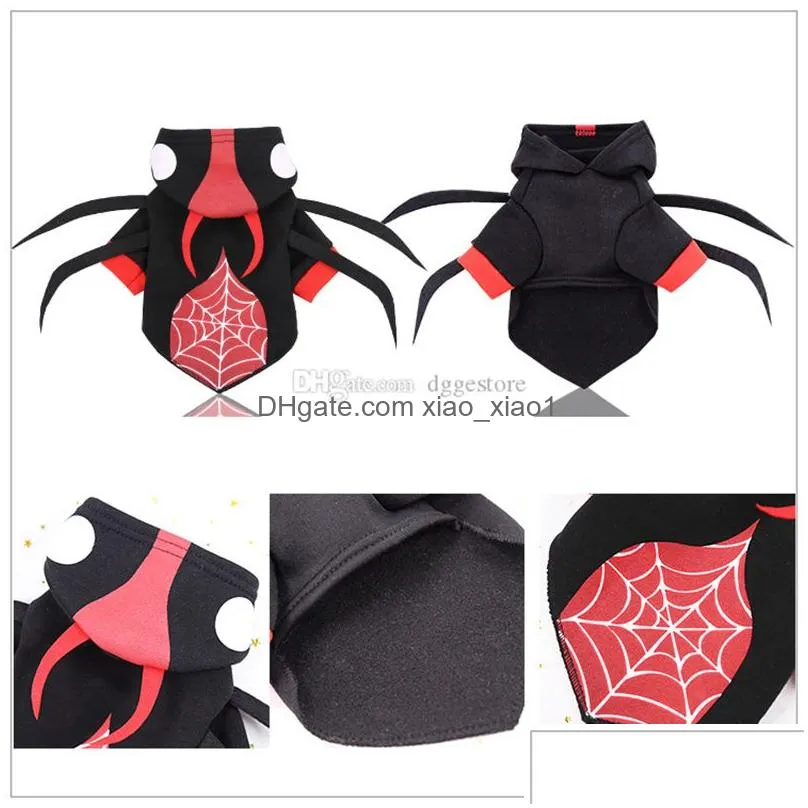 5 color dogs costume dog apparel funny cute halloween suit warm spider bat shape hoodies pumpkin pet winter clothes sweatshirt coat devil role play clothing