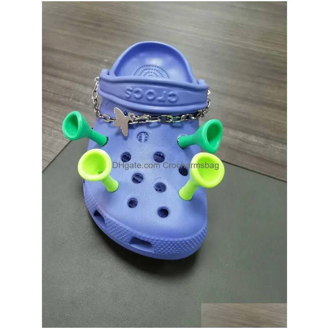 Shoe Parts & Accessories Wholesale Plastic Shrek Ears Clog Charms Fashion Sstyles For Decoration Gift Drop Delivery Shoes Dh9Tz