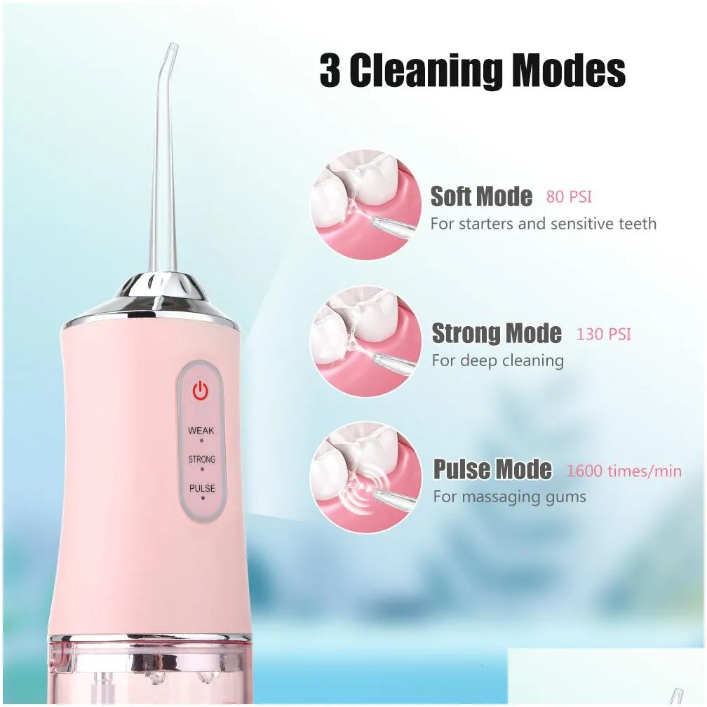 Other Oral Hygiene Powerful Dental Water  Pick Flosser Mouth Washing Machine Portable Oral Irrigator for Teeth Whitening Dental Cleaning Health