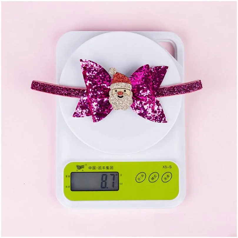 OC DW001# Children`s Hair Bow Accessories Christmas in Europe and America Bright Pink Butterfly Knot hairs Band