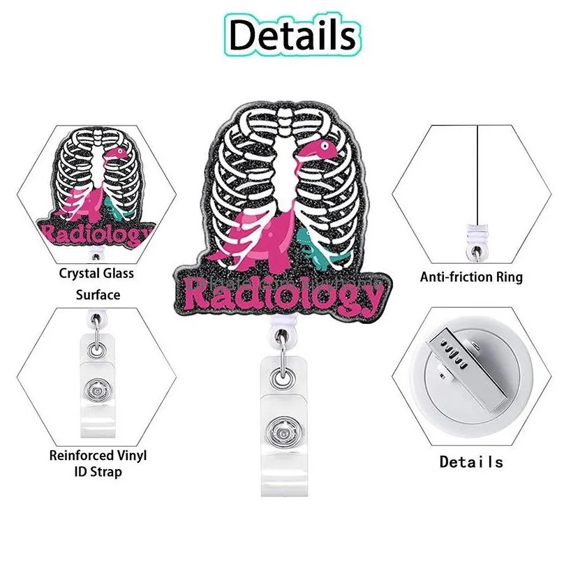 Other Home Decor 10 Pcs/Lot Custom Key Rings Medical Series Brain Radiology Nursing Acrylic Glitter Plastic Surub Life Badge Reel For Dhi2F