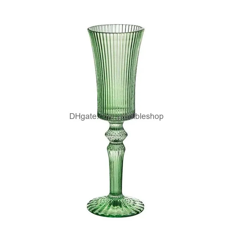 140ml 6 color european style romantic beauty goblet glass wine lamp thick goblet champagne glass restaurant el