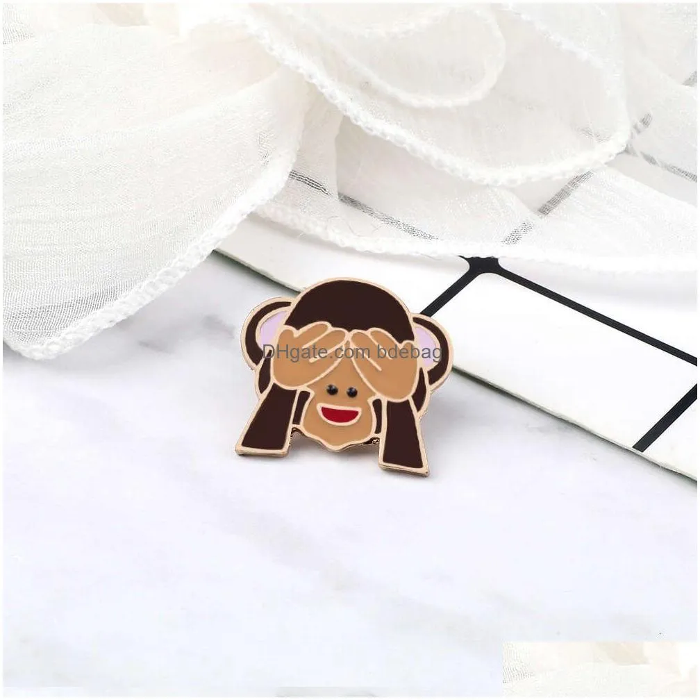3 style cartoon animal enamel pin high quality naughty monkey brooch kid backpack decoration women coat lapel pin badges jewelry