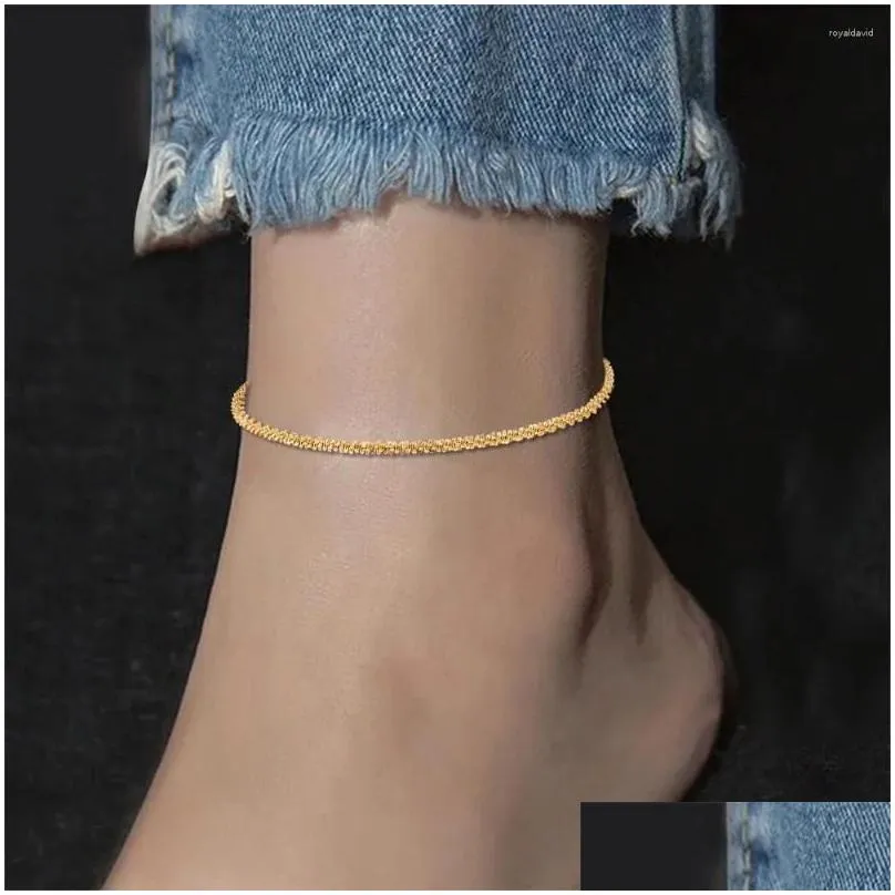 Anklets Stainless Steel Gold Color Cauliflower Anklet Bracelet Fashion Female Barefoot Women Leg Chain Beach Foot Jewelry Girls