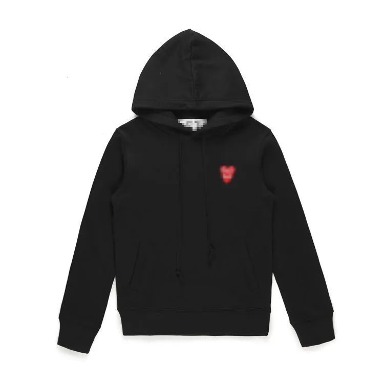 Designer Men`s Hoodies Com Des Garcons Play Black Sweatshirt Cdg Red Heart Hoodie Size X322