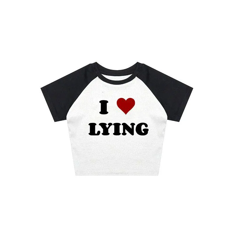 Men`S T-Shirts Mens Streetwear Aesthetic Grunge Baby Tee Vintage Women Letter Print Casual Short Sleeve T-Shirt Y2K Clothes Gothic Emo Dhqtg