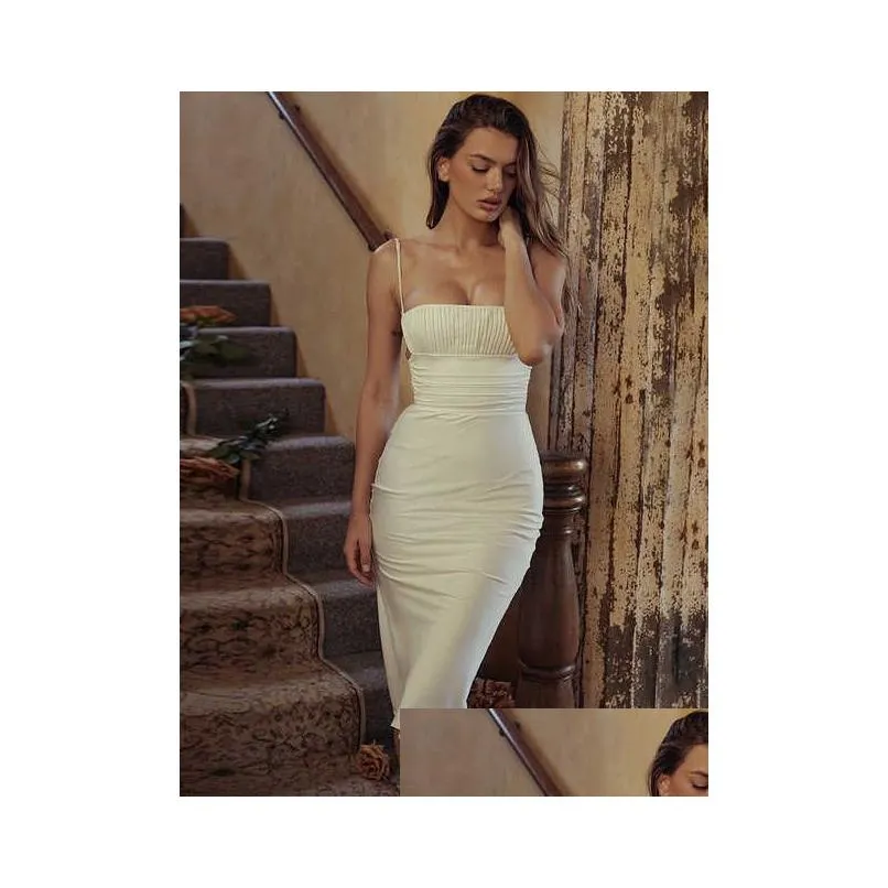 backless white midi dress cocktail celebrity party outfits double layered satin elegant wedding dresses for women