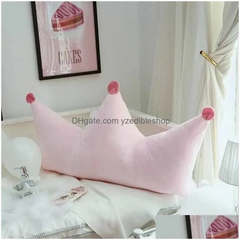 cushion/decorative pillow kids room backrest pillow princess crown back cushion kids room plush toys baby sleeping head pillow 230311