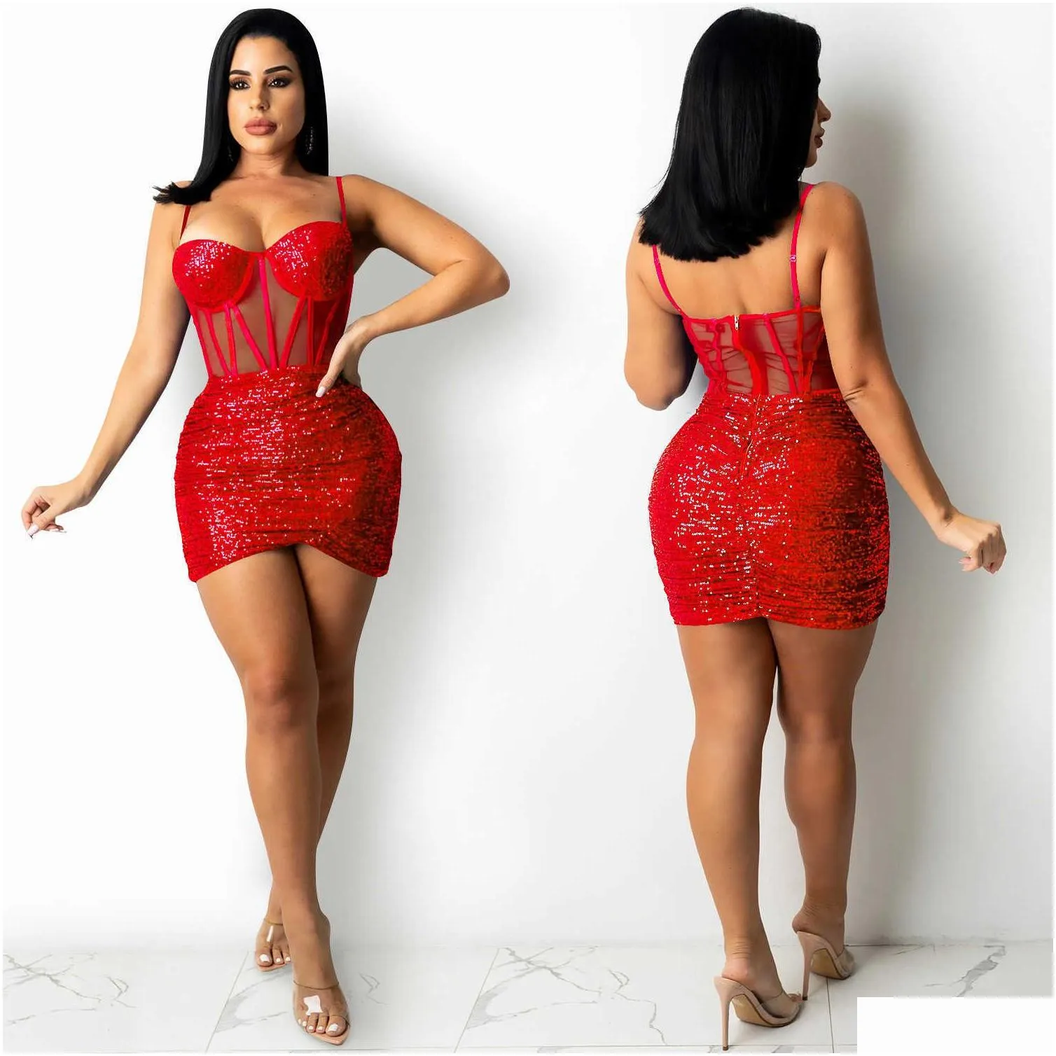 beautiful sequin caged bodycon mini dress birthday dresses hollow out sequins party club wear chirstmas outfits vestidos