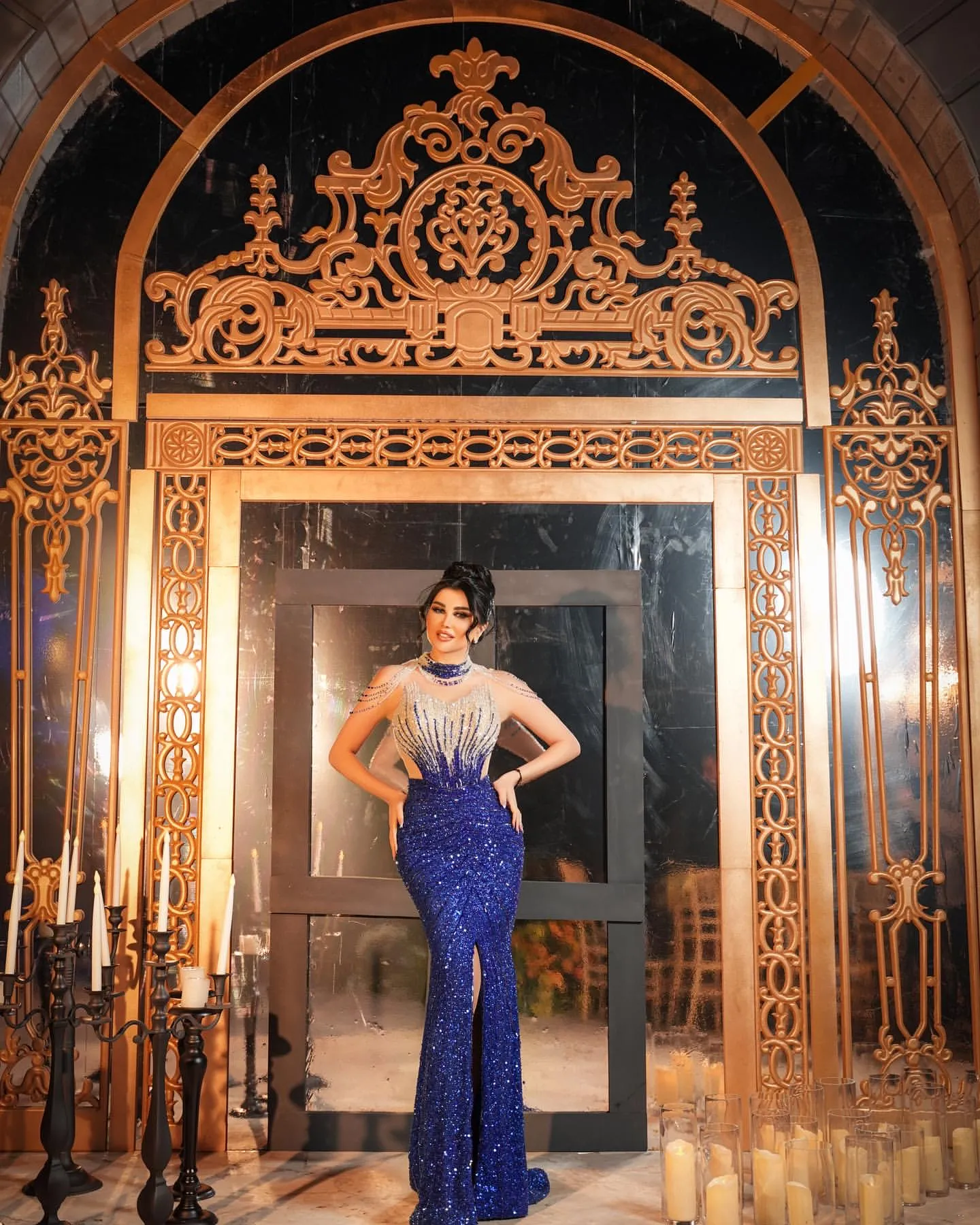 2024 Aso Ebi Royal Blue Mermaid Prom Dress Beaded Sequined Sexy Evening Formal Party Second Reception 50th Birthday Engagement Gowns Dresses Robe De Soiree ZJ327