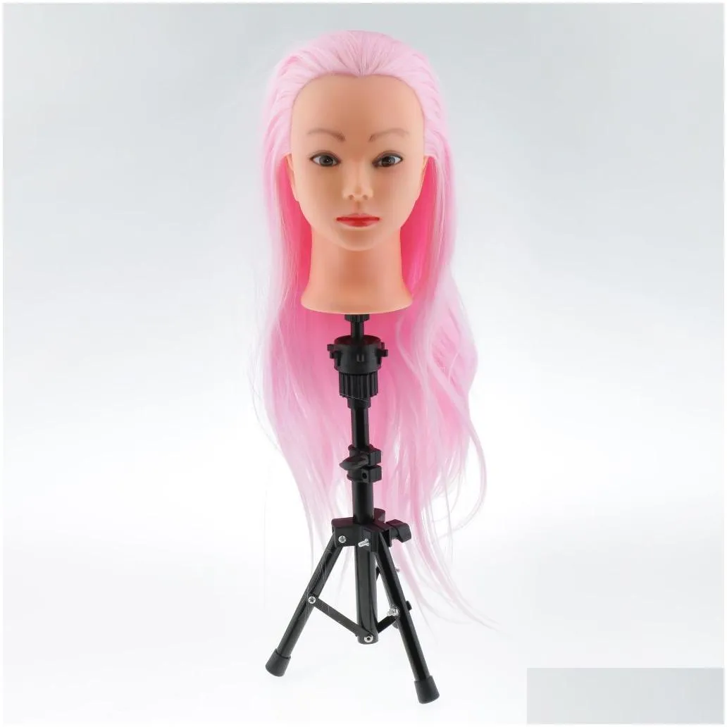 Hair Tools Adjustable Cork Canvas Block Mannequin Model Head Wig Making Display Tripod Stand 21 Styling Practice Mold Drop Delivery Pr Otpsw