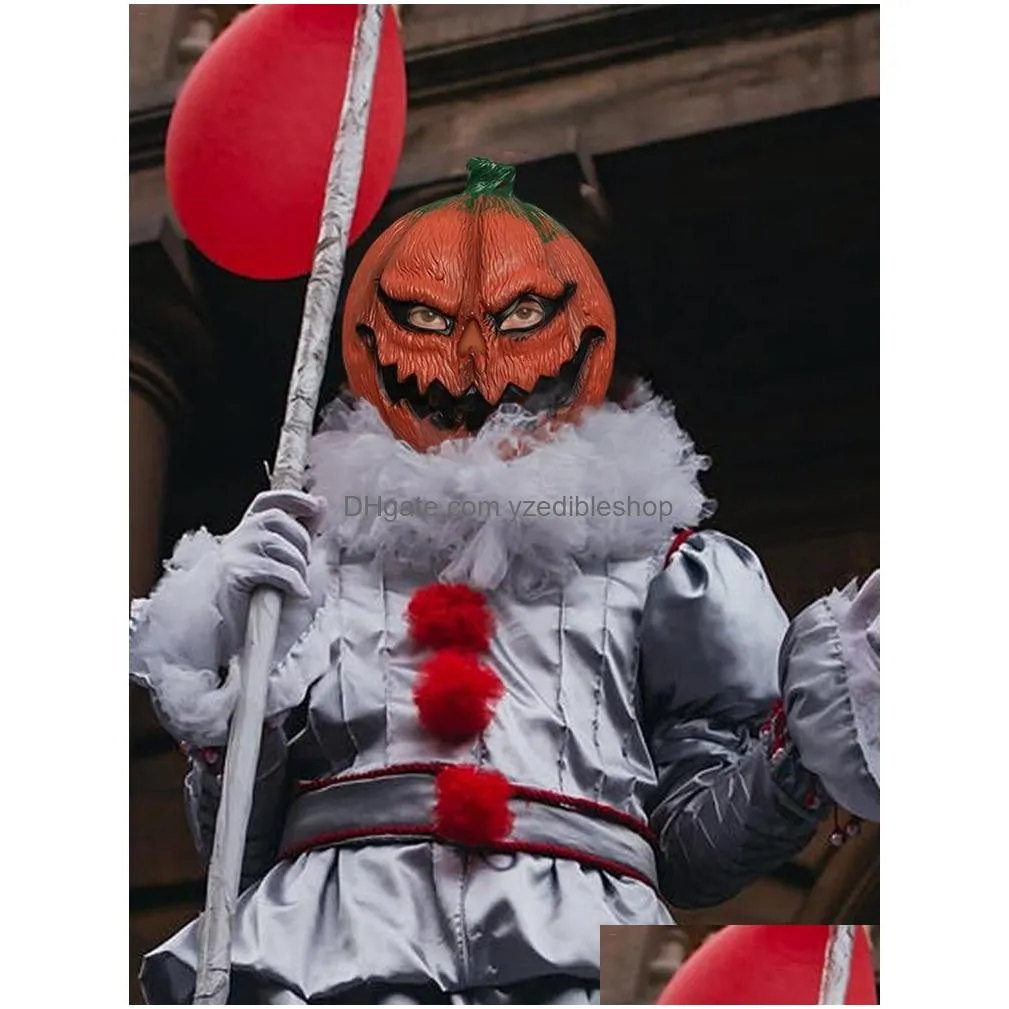 party masks halloween pumpkin head masque costume props latex headwear down decoration supplies 230919