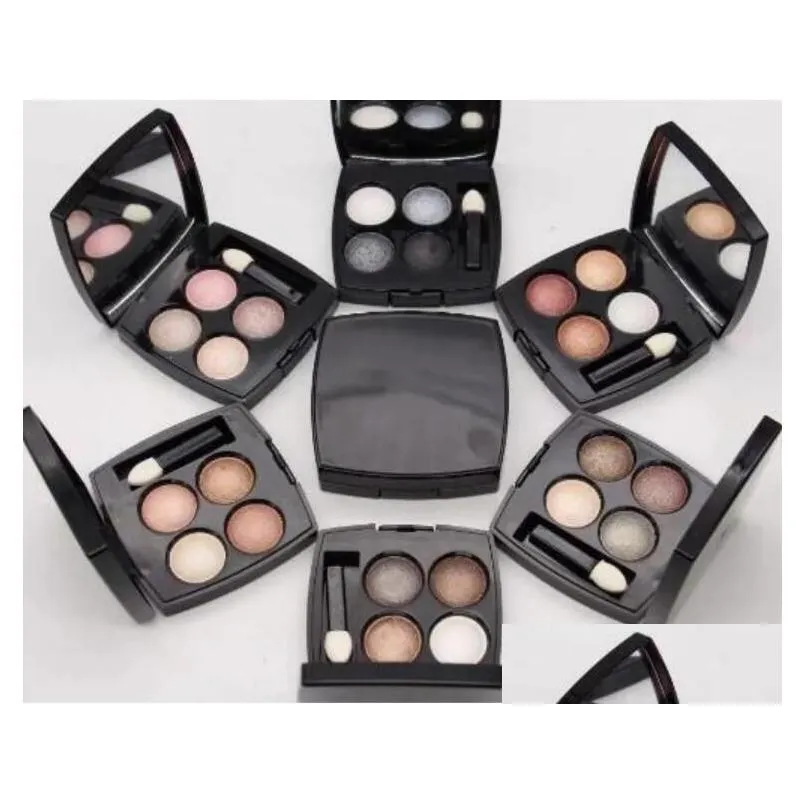 Famous Makeup Eye shadow 4 Colors Matte Shimmer Natural Waterproof Eyeshadow shadows palette with brush 6 styles free fast ship