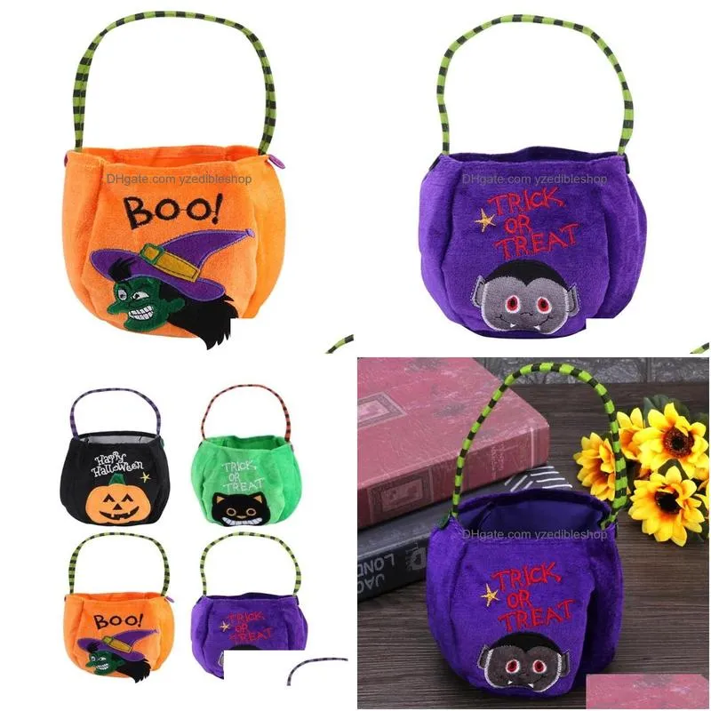 1pc halloween trick or treat candy bag kids giift sugar holder pouch sacks gift bags halloween decoration storage baskets 9704034